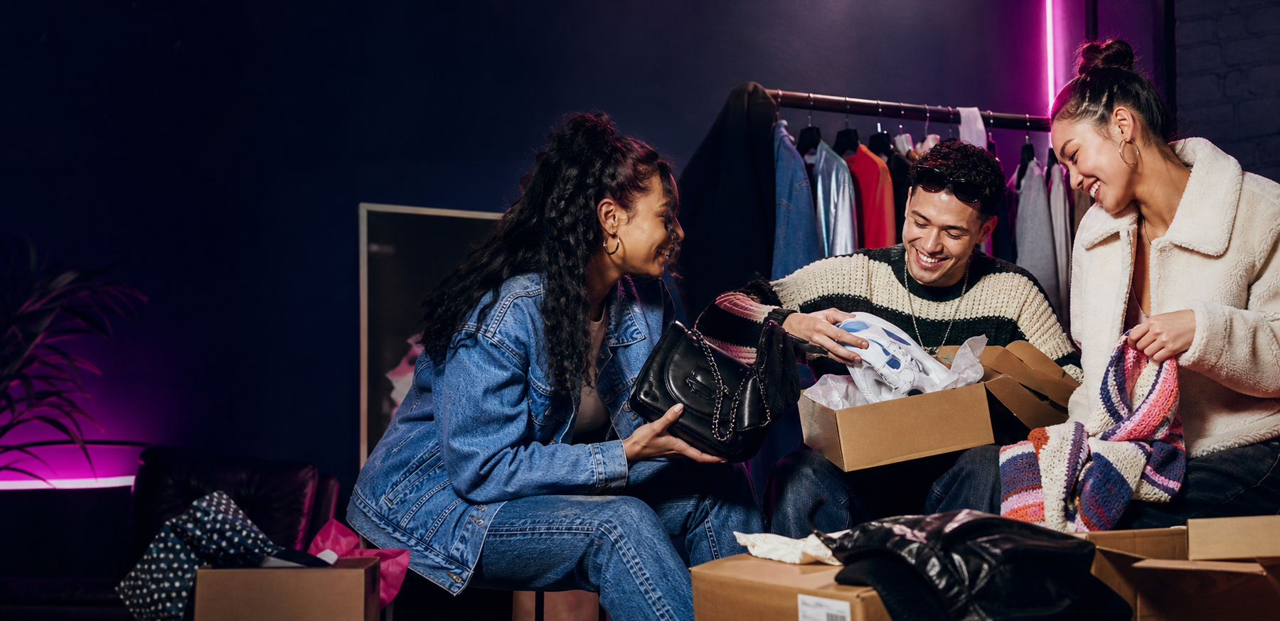 Friends styling pre-loved fashion finds
